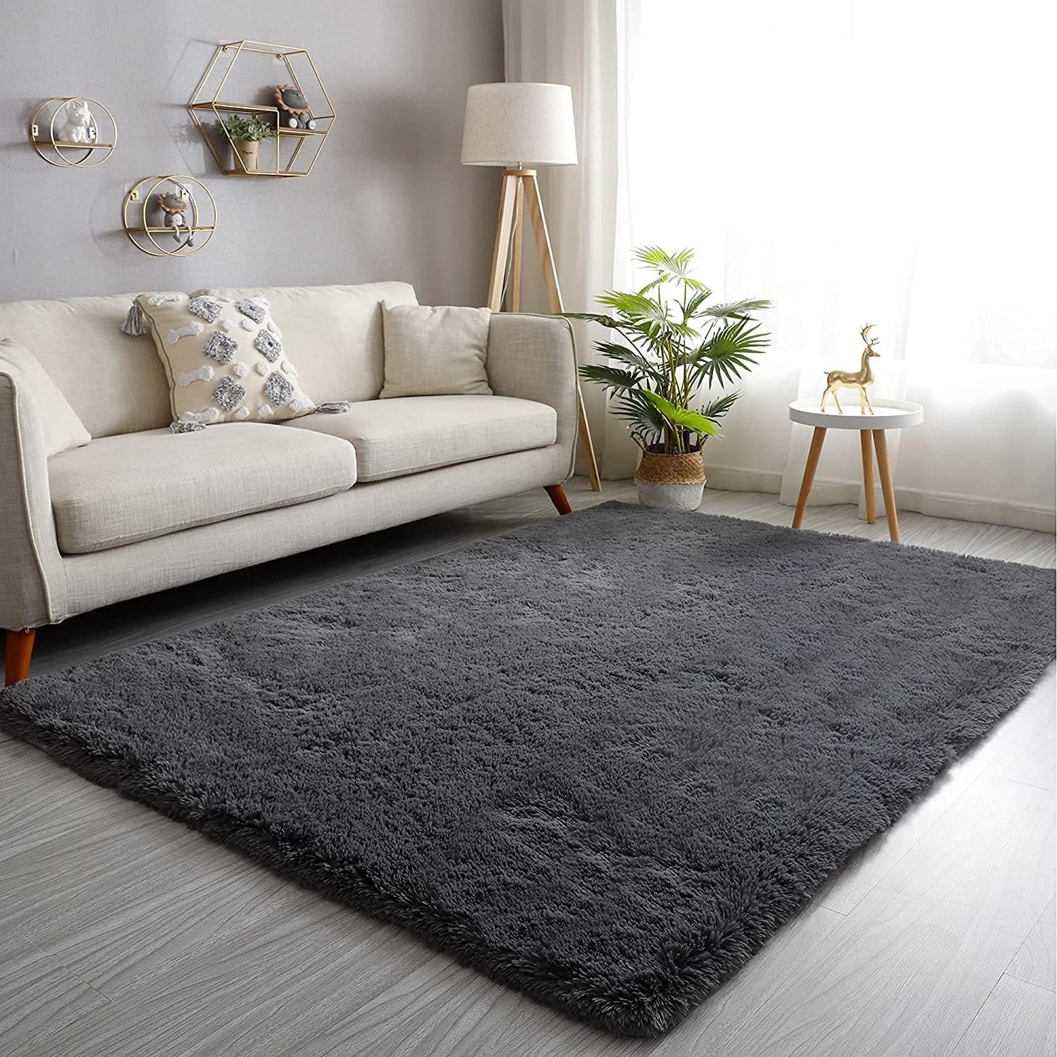 Soft Fluffy Shag Area Rugs for Living Room, Shaggy Floor Carpet for Bedroom